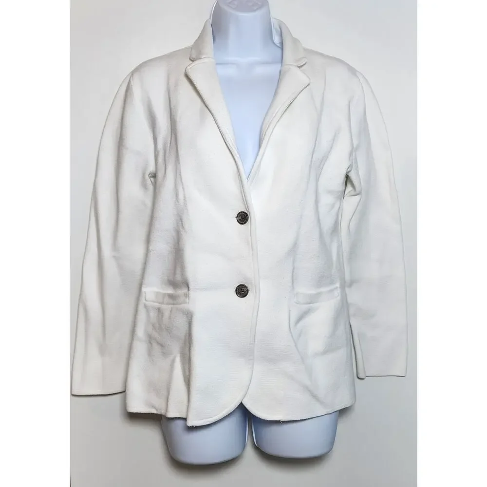 J.Crew Knit Blazer Preppy Minimalist Classic Tailored‎ Cotton Medium